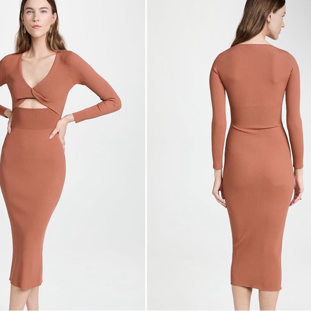 A.L.C. Cut-Out Sweater Midi Dress